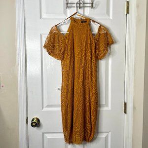 Material Girl Juniors Golden Yellow Lace Dress